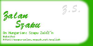 zalan szapu business card